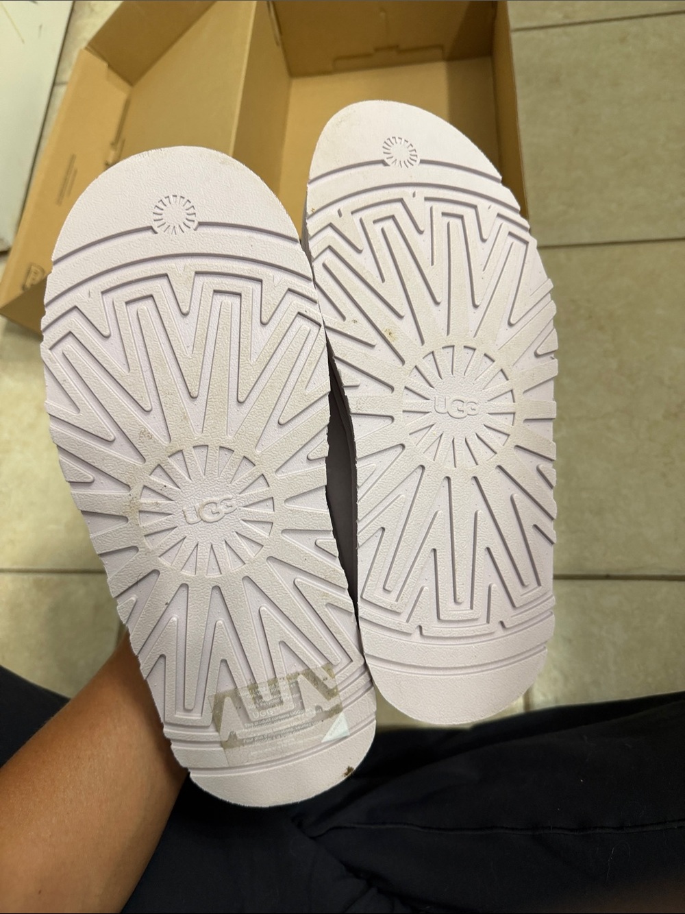 UGG Women's Slip-On Suede Slippers in Light Lilac - Picture 4 of 5